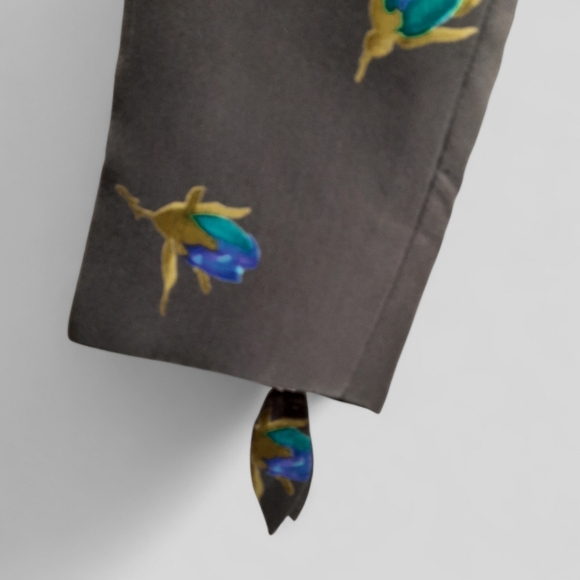 Runway REBECCA TAYLOR Silk Floral Puff Zipper Cuff Sheath Graphic Mini Dress 2 - Picture 6 of 11